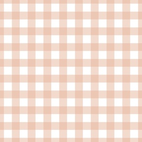 Muted peach and white gingham check