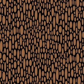 Brown Oval Dots on Black - small scale