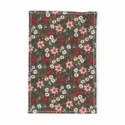Traditional Christmas Retro Floral Large