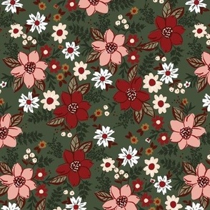 Traditional Christmas Retro Floral medium