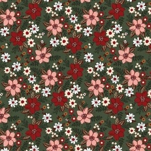 Traditional Christmas Retro Floral small