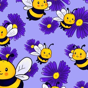 Lovely Bees and Flowers