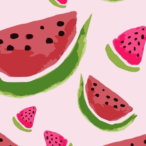 Fresh Summer Watermelon Pink Green Pattern