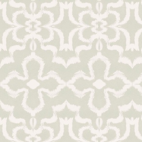 Ink Ikat Symmetry In Eggshell and White