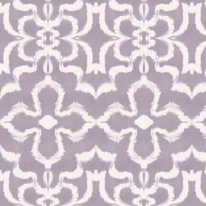 Ink Ikat Symmetry In Mauve and White