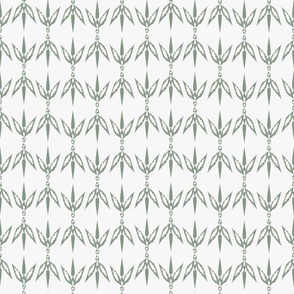 Botanical Ikat  Abstract Artichoke Green Small Scale