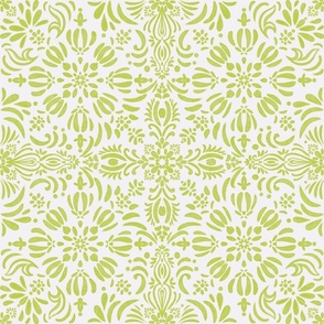 Ink Blossom Tiles - Watercolor lime green florals