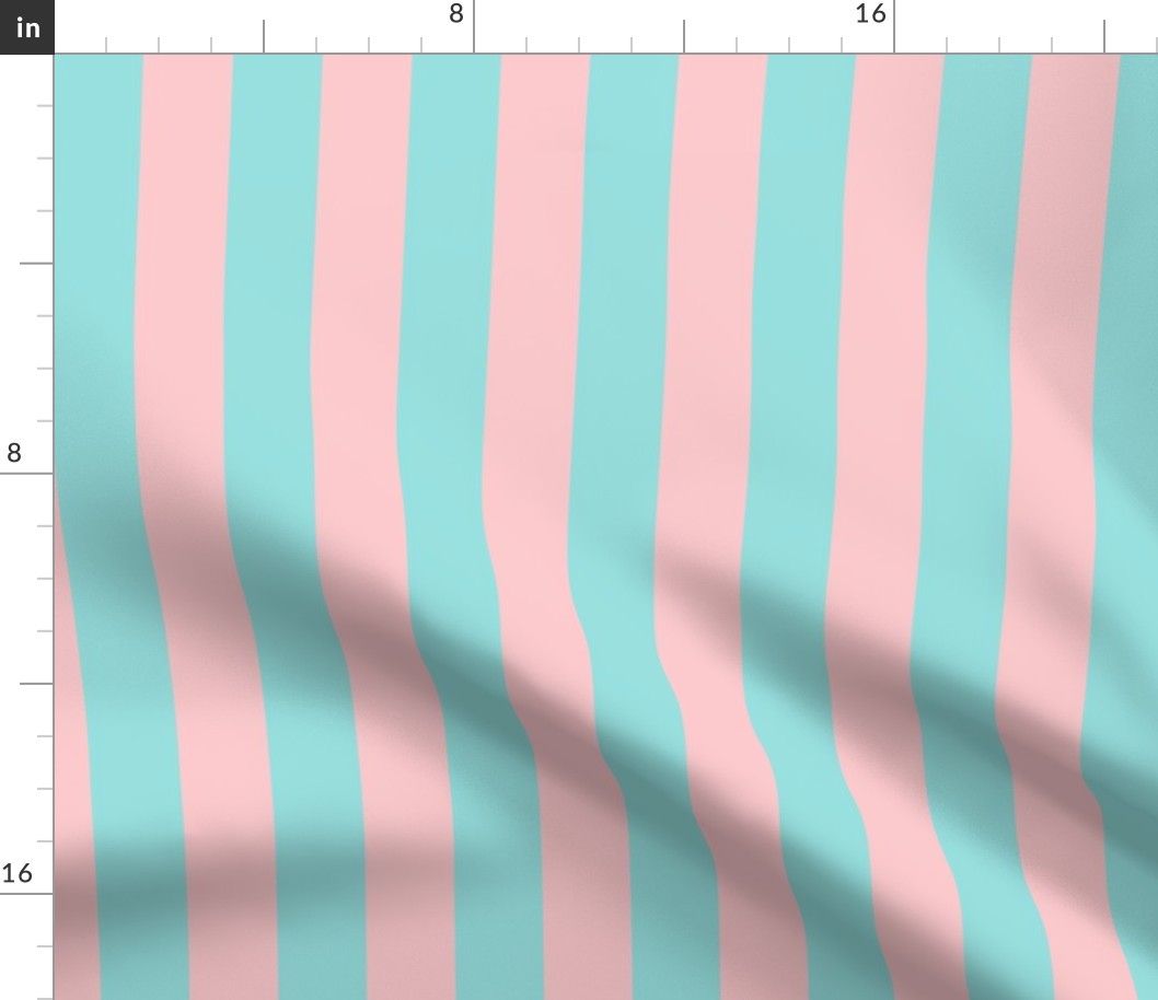 Pink and Aqua Summer Gazebo Large 1.5 Inch Wide Stripes