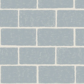 (XL) Textured Subway Tiles {Stardew Gray Blue} Boho Farmhouse Faux Brick, Large Jumbo Scale