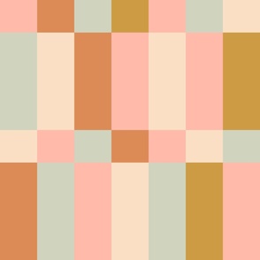 Vintage Colorblocks - large scale color blocks in pink gold and blue colorway