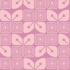 Vintage Geometric Butterfly Delight in two shades of pink
