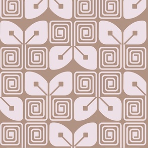 Vintage Geometric Butterfly Delight pink and brown
