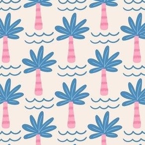 Small Pretty Pink and Blue Palm Trees
