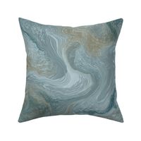 swirled paint -emulated natural marble- teal, grey, dusty blue