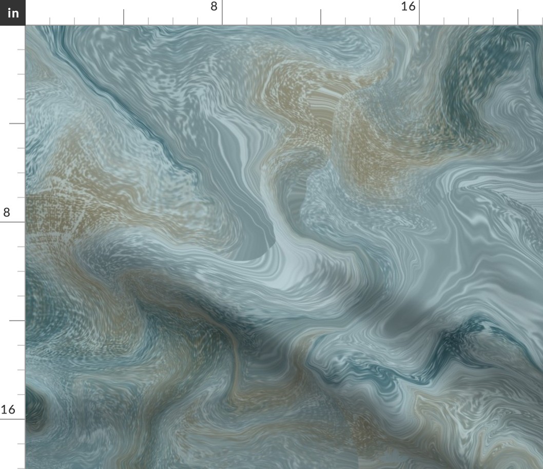 swirled paint -emulated natural marble- teal, grey, dusty blue