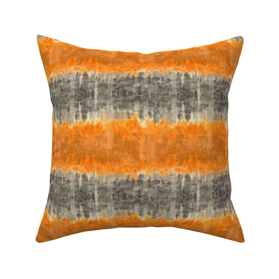 Orange Grey Ombre Tie Dye Stripes