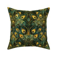 PEACOCK REAL MAGICO 2 - TEAL, TEXTURED HUE, DARK BACKGROUND LARGE SCALE