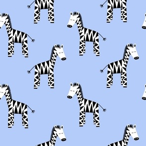 Zebra on Blue 