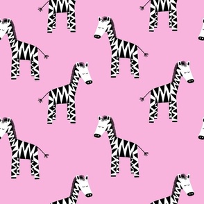 Zebra on Pink