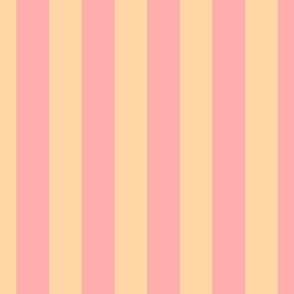 Sand Pink and Apricot Summer  Cabana Tent 2 Inch Stripes