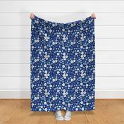 Large scale ditsy flower-mono blue