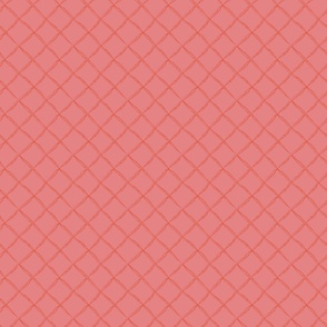 Woven Gauze Crosshatch - Coral Red