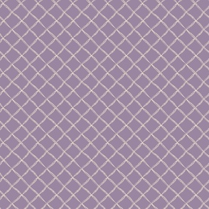 Woven Gauze Crosshatch -  Cream on Purple