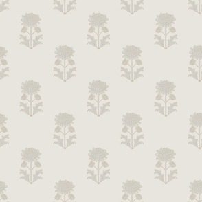 block print floral motif - grey sienna