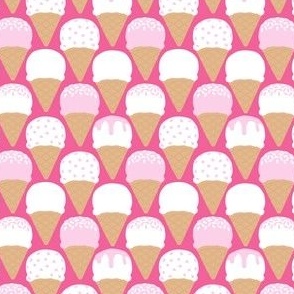 (small scale) Ice-cream cones - pink - LAD24