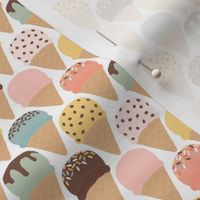 (small scale) Ice-cream cones - multi pastels - LAD24