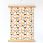 Ice-cream cones - multi pastels - LAD24