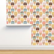 Ice-cream cones - multi pastels - LAD24