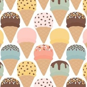 Ice-cream cones - multi pastels - LAD24