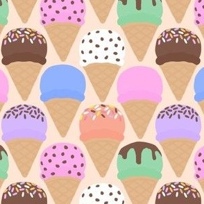 Ice-cream cones - multi pink on pink - LAD24