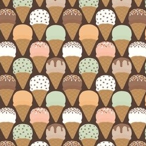 (small scale) Ice-cream cones - chocolate - LAD24