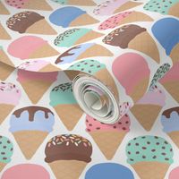 (small scale) Ice-cream cones - multi blue/pink - LAD24