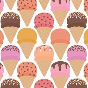 Ice-cream cones - multi warm tones - LAD24