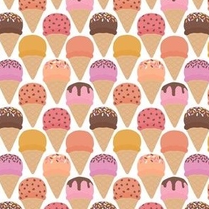 (small scale) Ice-cream cones - multi warm tones - LAD24