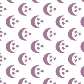Purple Moon and Three Stars Pattern