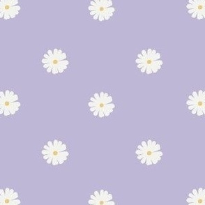 Ditsy Florals - Half Drop Daisies - Purple   