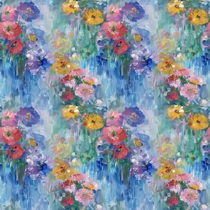 Smaller Monet Style Colorful Abstract Floral