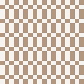 Checkered Wallpaper for Midcentury Modern Home Decor & Fabric in Brown