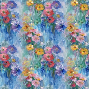 Bigger Monet Style Colorful Abstract Floral