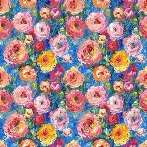 Bigger Monet Style Colorful Flower Blossoms