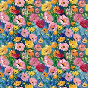 Bigger Monet Style Bright Colorful Wildflower Field