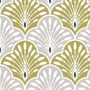 Geometric Art Deco in Wasabi Green and Gray Color