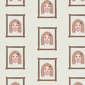 Playful Portrait Gallery Wall | Girl with Bubblegum