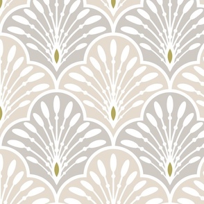 Geometric Art Deco in Neutral Colors of Beige and Gray
