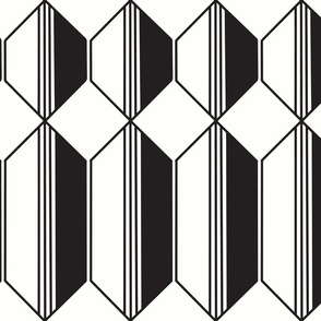 Vintage Geometric - Symmetrical - Black and White