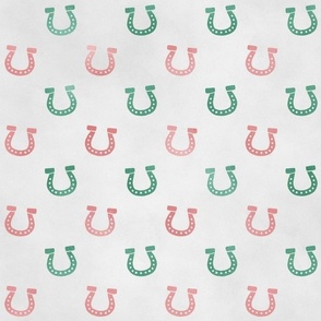Smaller Western Horseshoes in Coral Pink and Mint